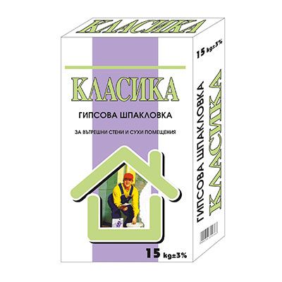 КЛАСИКА Гипсова шпакловка У 15 кг.