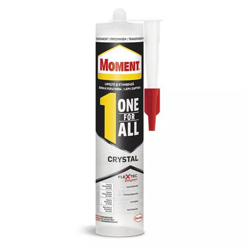 МОМЕНТ Монтажно лепило  OneForAllFlextec Cristal ПРОЗРАЧНО 290гр.