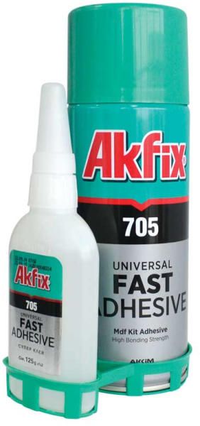 AKFIX Лепило универсално бързо залепващо с активатор 705 200мл.+65гр.
