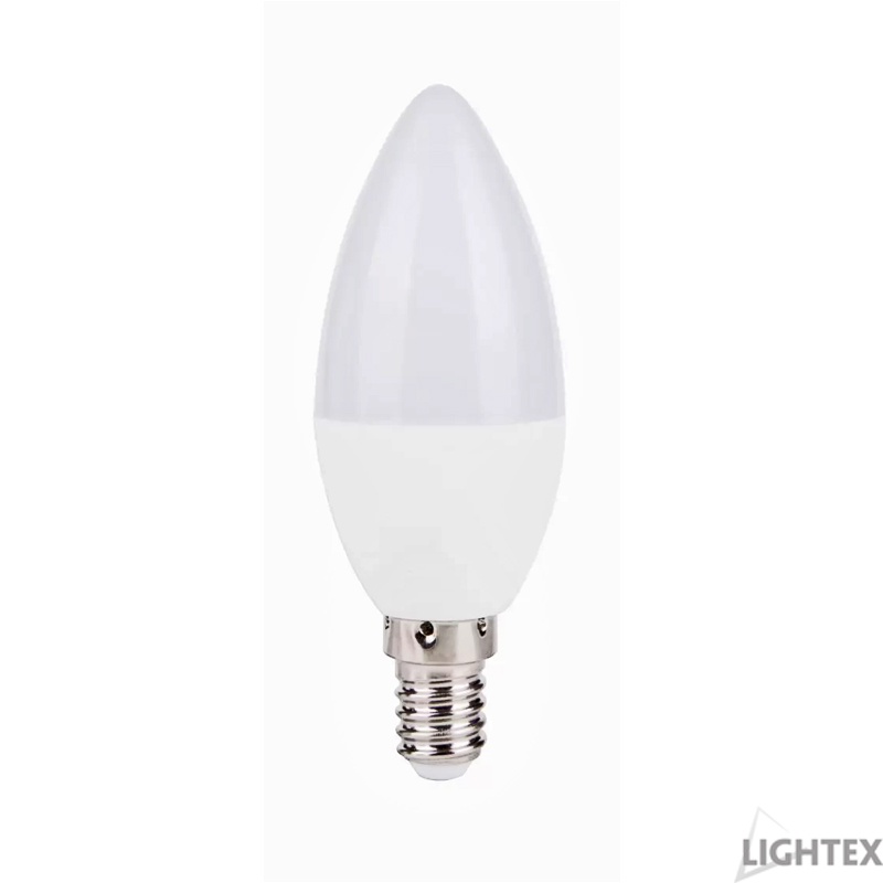 LED лампа Plastic. 5W 220V E14 B35 матирана W.W 3000K 400lm Lightex